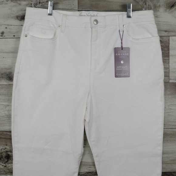 Gloria Vanderbilt* Women's Soft Touch Classic Rise Vintage White Capri Size~ 16P - Picture 1 of 16